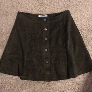 Suede Button Up Skirt